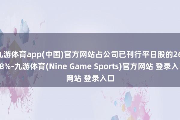 九游体育app(中国)官方网站占公司已刊行平日股的26.48%-九游体育(Nine Game Sports)官方网站 登录入口