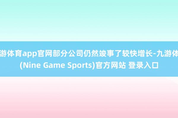 九游体育app官网部分公司仍然竣事了较快增长-九游体育(Nine Game Sports)官方网站 登录入口