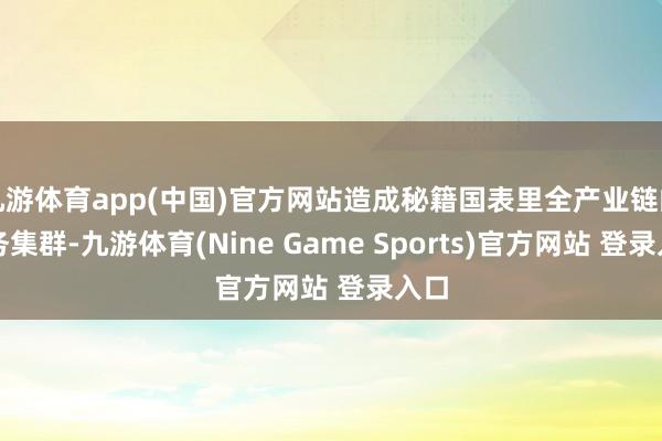 九游体育app(中国)官方网站造成秘籍国表里全产业链的业务集群-九游体育(Nine Game Sports)官方网站 登录入口