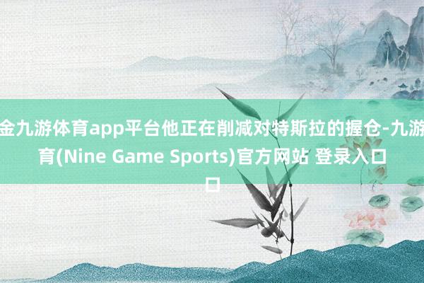 现金九游体育app平台他正在削减对特斯拉的握仓-九游体育(Nine Game Sports)官方网站 登录入口